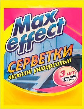Серветка для прибирання "Макс Ефект" універсальна віскозна 38х30 см 3 шт