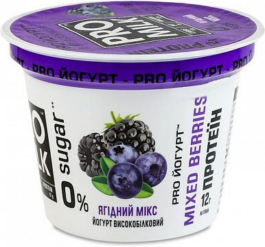 Йогурт "Pro Milk" високобілковий ягідний мікс 200 г 3%