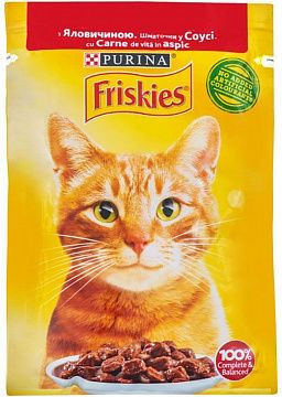 Вологий корм "Friskies" з яловичиною у соусі, для дорослих котів 85 г 26 шт
