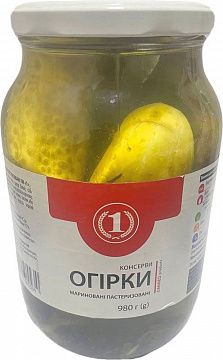 Огірки мариновані "ТМ 1" 980 г