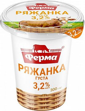 Ряжанка "Ферма" густа стакан 300 г 3,2%