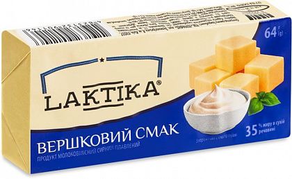 Продукт сирний плавлений "LAKTIKA" Вершковий смак 64 г 35%
