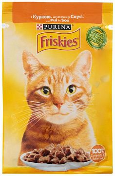 Вологий корм "Friskies" з куркою у соусі, для дорослих котів 85 г 26 шт