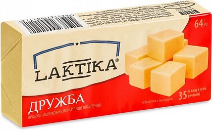 Продукт сирний плавлений "LAKTIKA" Дружба 64 г 35%