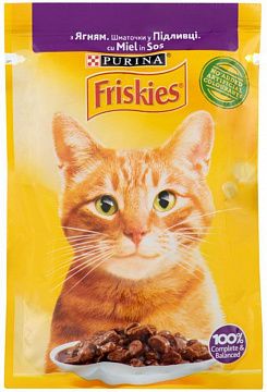 Вологий корм "Friskies" з ягням у підливці, для дорослих котів 85 г 26 шт