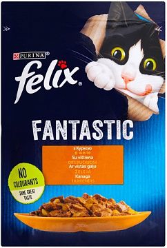Вологий корм "Felix" Fantastic з куркою в желе, для дорослих котів 85 г 26 шт