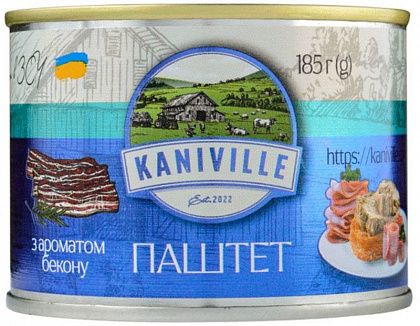 Паштет "Kaniville" м'ясний з ароматом бекону 185 г