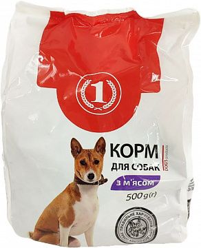 Сухий корм "ТМ 1" м'ясний, для собак 500 г